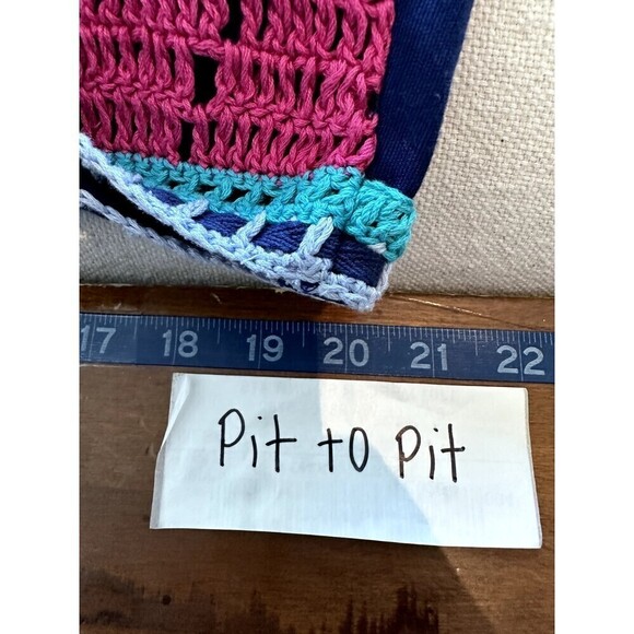 Akemi + Kin Anthropologie Crochet Trim Swing Shift Dress Size L Boho Hippie - Picture 10 of 16